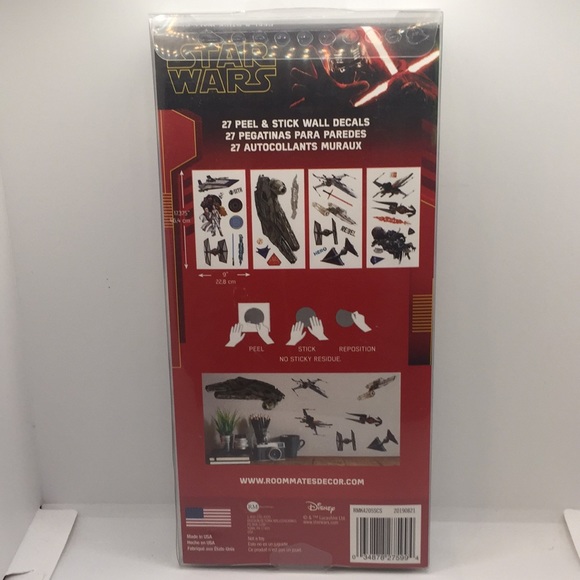 Star Wars Peel and Stick Wall Decals Bedroom Decoration Boys - Picture 3 of 10